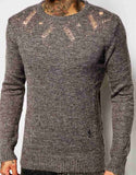 Hooded jacquard jumper